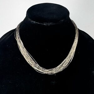 Vintage Southwestern Sterling silver liquid necklace 30 strands 27 grams!